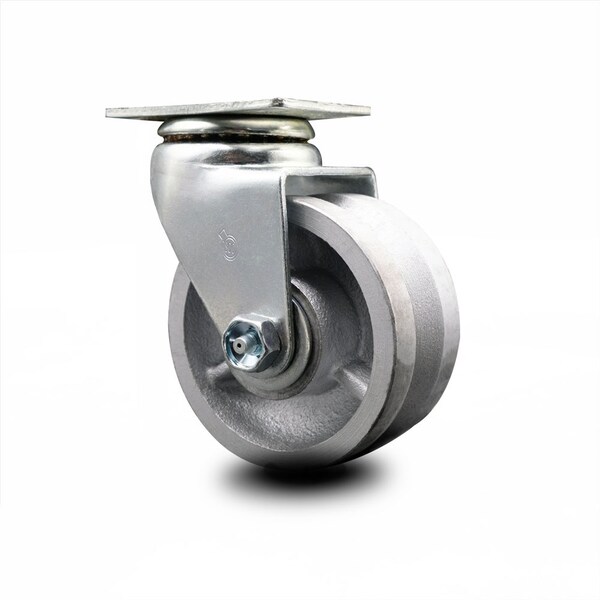 4 Inch V-Groove Semi Steel Cast Iron Wheel Swivel Caster with Ball Bearing SCC